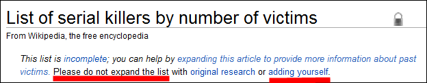 list serial killer wilkipedia