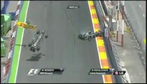 Accident de Mark Webber au Grand Prix de F1 de Valence 3