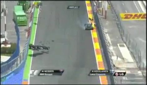 Accident de Mark Webber au Grand Prix de F1 de Valence 4