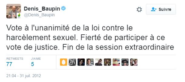 Denis Baupin et le harcèlement