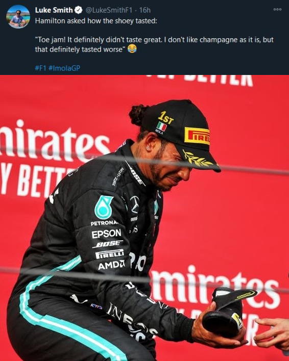 Hamilton et le goût d'une shoey