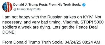 Vladimir stop, Donald pas content!