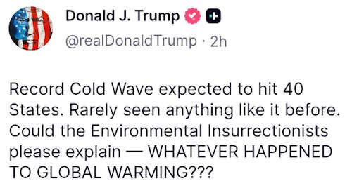 Donald twitte  le changement climatique